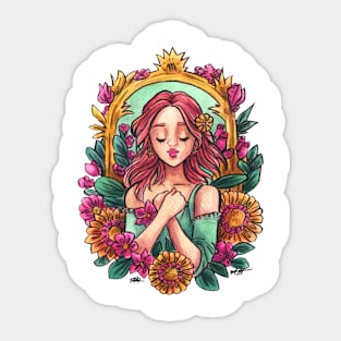 Zodiac Sign Virgo Art Deco Watercolour Sticker